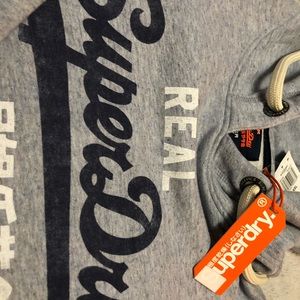 Brand New Men’s Superdry Hoodie W/Blue Logos
